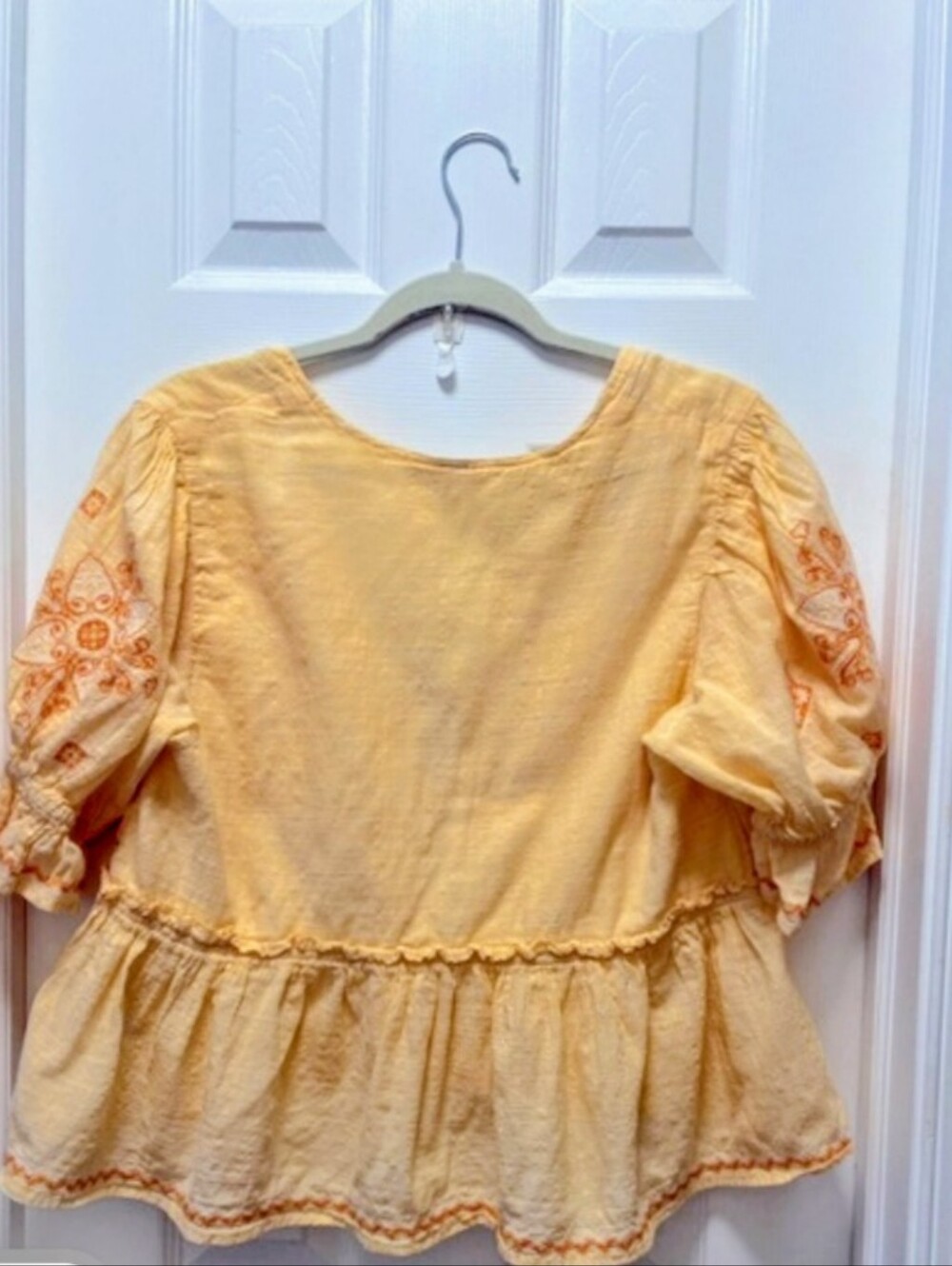 Free People EUC Tallulah Embroidered Blouse, Size Large - Picture 2 of 3